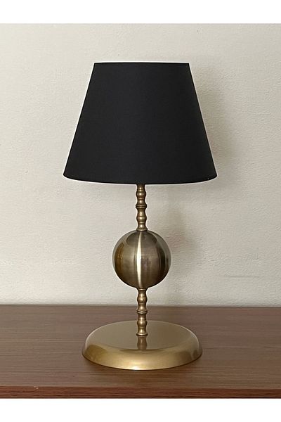 asellus Stylish Metal Globe Detailed Lampshade - Decorative Table Lamp for Living Spaces, Bedroom and Office
