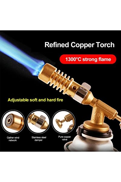 Depolife kaynakcı Pürmüz 1300 derece alev gazlı Torch alev tabancası Prinç Tamirci Kaynak Başlığı