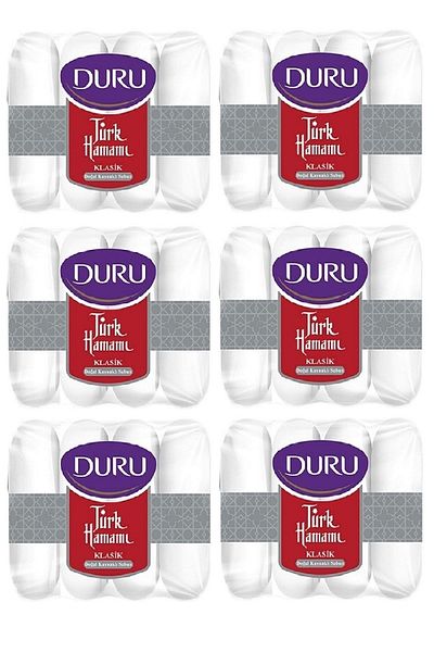 Duru حمام تركي كلاسيكي طبيعي ملحوم 24 قطعة صابون 4x50 جرام × 6 عبوات