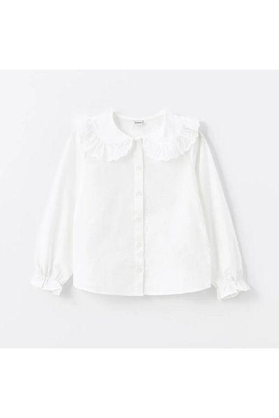 LC Waikiki Lcw Kids Buxe - White Long Sleeve Girl's Shirt