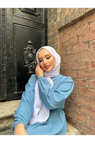 shalby Bamboo Crash Shawl Hijab Alb