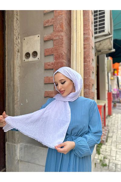 shalby Bamboo Crash Shawl Hijab Alb