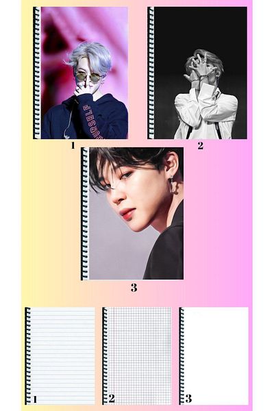 animeandyourworld Jimin BTS 3 notebooks A4 large size lined_checkered_unlined