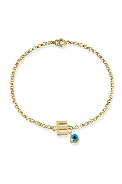 Altınkesesi 14 Ayar Altın Göz Sallantılı Harf Bileklik(E)