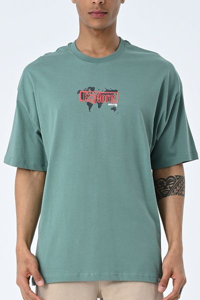 AMAZING CRASH Μπλουζάκι Unisex με στάμπα με λαιμόκοψη Water Green