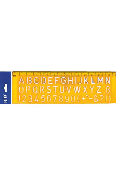 Rio Yellow Plastic Letter and Number Template Ruler