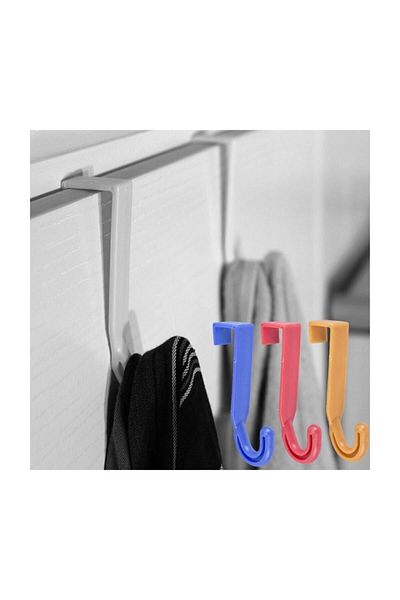 Bundera Practical 4-Piece Hanger Behind the Door Kitchen Bathroom Towel Bathrobe Hat Trousers Umbrella Clothes Hanger Hanger