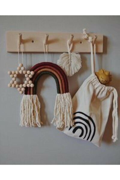 Genel Markalar Ahşap Modern Duvar Askılık 40cm