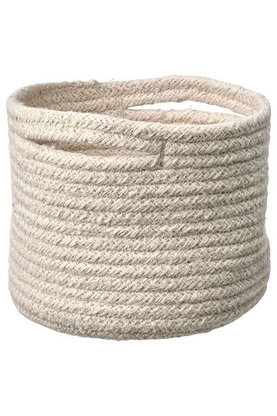 IKEA Coș roz din bumbac natural - 15x13 cm, mic (0-25 diametru), 1 Tjabbıg