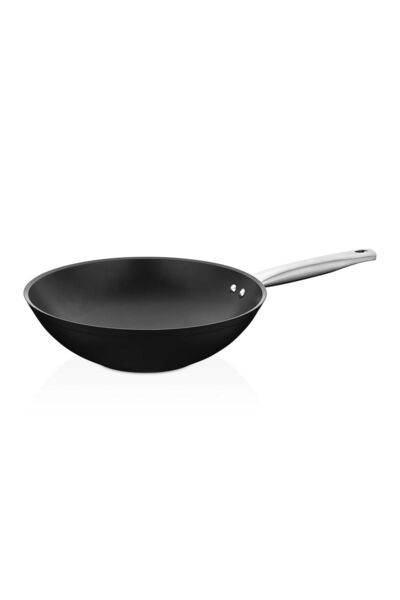 Amboss 28 Cm Titanium Coated Dark Granite Wok Pan - Fireproof Non-Stick