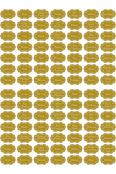 WITH YOU 02 98 Li Gold Baharat Bakliyat Kuruyemiş Kavanoz Sticker Etiket 4.2x...