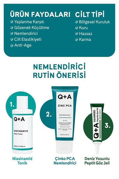 Q+A Q+A Zinc PCA Daily Moisturiser, 75 ml - κρέμα προσώπου με ψευδάργυρο PCA κατά των ατελειών