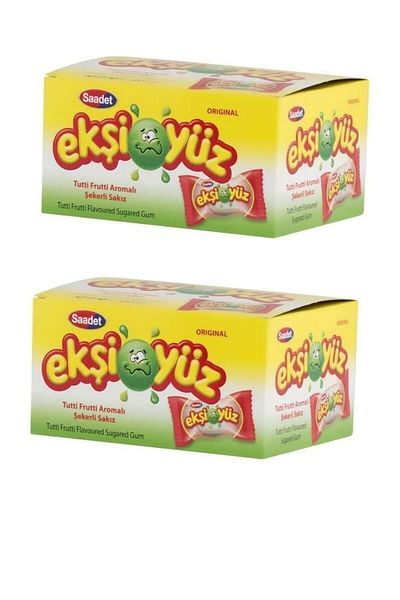 SAADET 100pcs Sour Face Chewing Gum - X 1 Pk