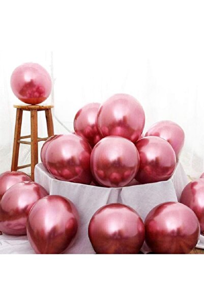 turkuaz parti مجموعة من 10 بالونات من الكروم الوردي المعدني