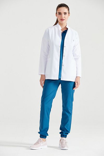 VAYVAYLI Jachetă cu guler Judecător Lungime Albă Femei Doctor Teacher Lab Coat