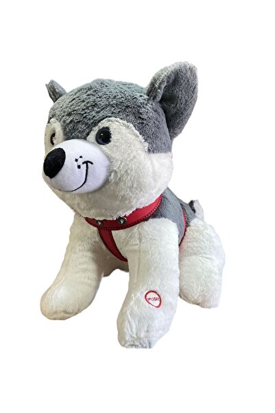 GRAN TOYS Sesli Havlayan Sibirya Kurt Husky Peluş Köpek-50cm
