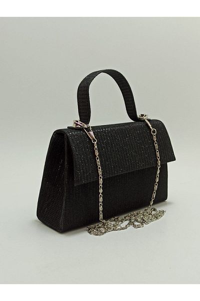 dizaynbag Women's Black Silvery Evening Dress Bag