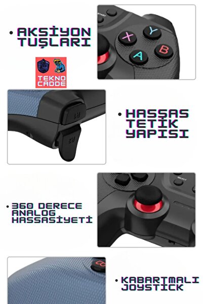 beboncool 2.4G Kablosuz PC-LAPTOP-Android TV-TVBOX-TABLET TELEFON Uyumlu 2 Adet Joystick Kol