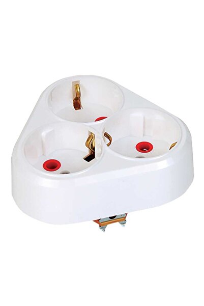 Mutlusan Topraklı Üçlü Fiş - Priz Yonca Tip Sıva Altı 001 170 033001 00 00