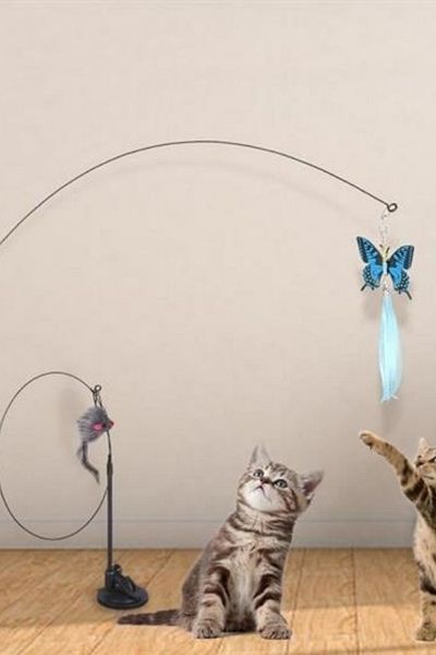 Hane Dostu 80 cm Interactive Fun Cat Toy - Strong Suction Cup, Furry