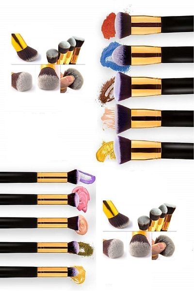 aks kozmetik Black Color Makeup Brush Set of 10