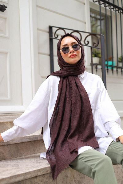 shalby Bamboo Crash Shawl Bitter Brown