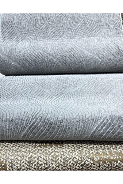 Merinos Rölyef Orla Gri Kaymaz Taban Kesme Halı Yolluk