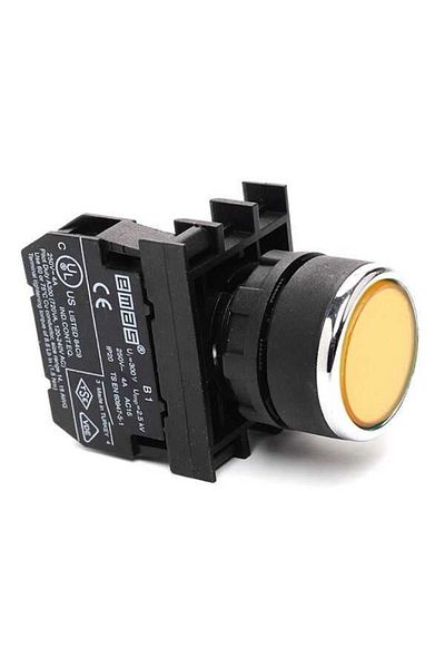 EMAS B100fs B Series - Yellow Plastic 22 Mm Permanent Button