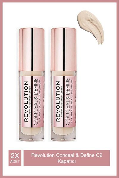 Revolution Conceal Define 16 Hour Effective - Matte Finish Concealer C2*2 Pieces