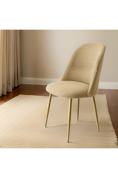 uzhanem Висококачествен овален калъф за стол - Стилен единичен калъф за стол с квадратна шарка