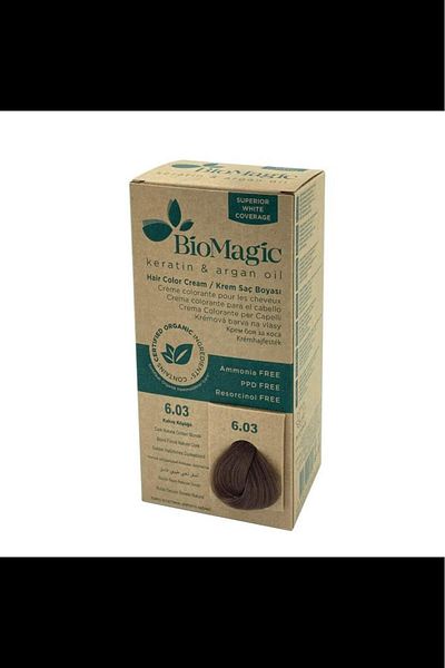 BIOMAGIC صبغة شعر دائمة من بيوماجيك، 60 مل - 6/03 أشقر ذهبي طبيعي غامق
