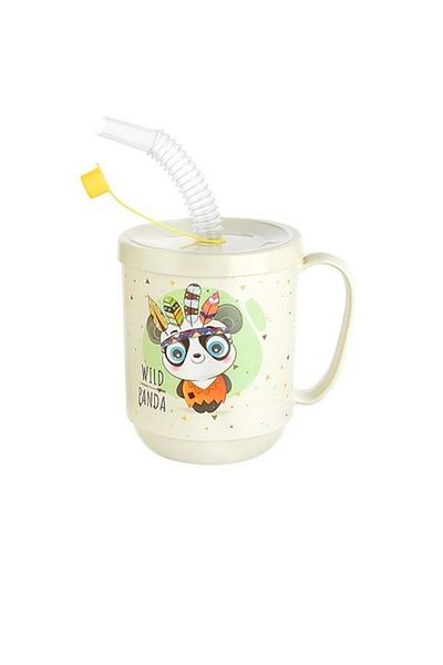 Gönül İşlerim Funny Children's Glass with Straw - 350 ml