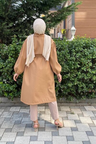 MODAF Balonkol Belden Bağlamalı Trençkot