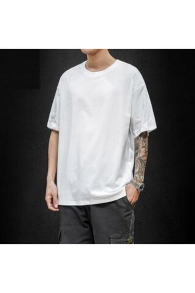 COAL Giyim Μπλουζάκι Unisex Hashtag White Oversize Crew Neck με στάμπα