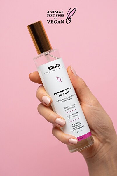 Krijen Zenginleştirilmiş Nemlendirici Gül Hidrosolü - Niacinamide & Yulaf Özü Face Mist 100 ML