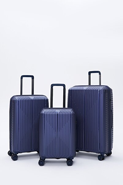 Torry Polipropilen 3'lü Kırılmaz Valiz Seti Lacivert