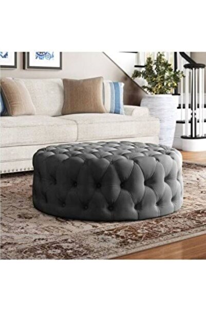 Kardeşler mobilya oval chester puf, orta sehpa, kapitoneli puf, yuvarlak puf, düğmeli puf