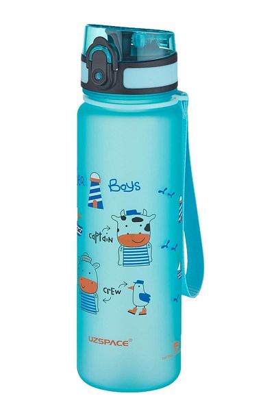 Uzspace 500 Ml Tritan Children's Water Bottle - 0.50 L Plastic with Turquoise Figure