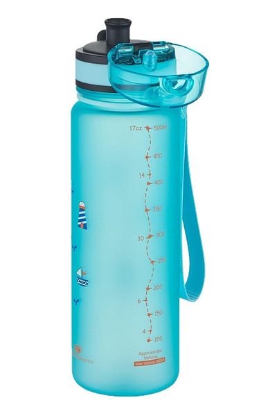Uzspace 500 Ml Tritan Children's Water Bottle - 0.50 L Plastic with Turquoise Figure