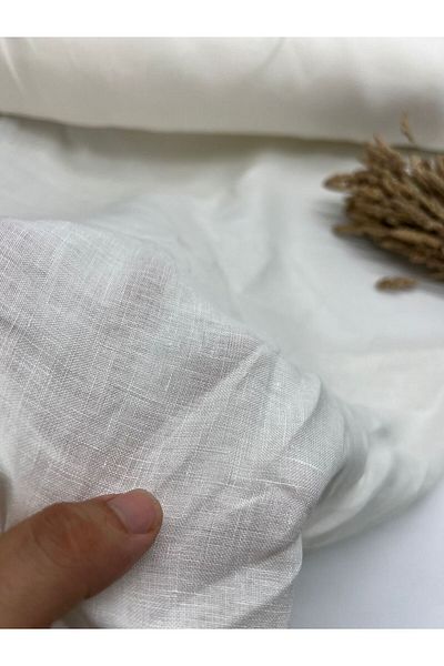 Kumaş Sevdası White Summer Thin Raw Linen (Linen) Width 150cm Inside