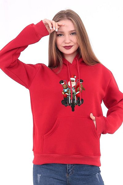 Rex Darius Christmas New Year Biker Santa Claus - Unisex Oversize Hooded Sweatshirt Hoodie