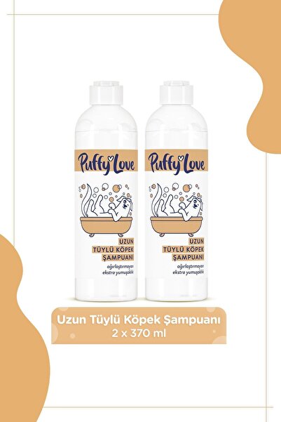 PUFFY LOVE Hayvan Dostu Uzun Tüylü Köpek Şampuanı 370 ml X2 Adet