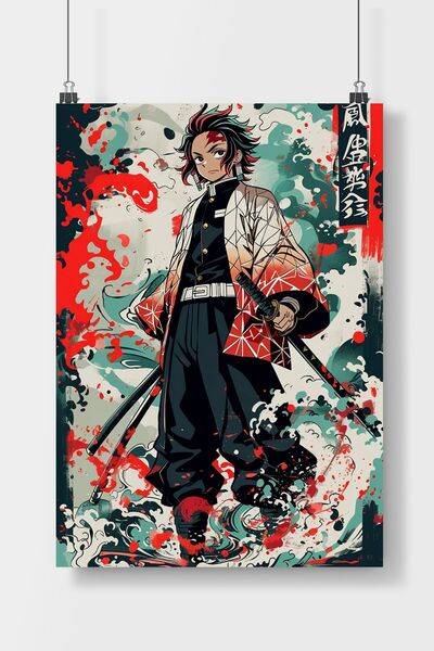 Luna Marissa Tanjiro Kamado Demon Slayer Anime Poster Çerçevesiz Duvar Posteri