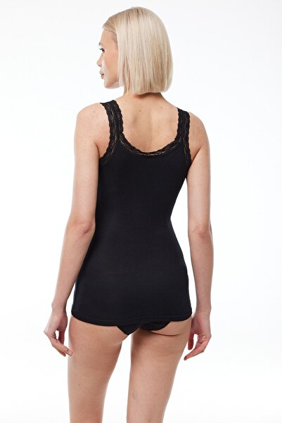 Malabadi Black Lace Micro Modal Women's Athlete - Thick Strap 1018