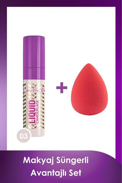 Lovely Camouflage Liquid Concealer No:3+Makeup Sponge