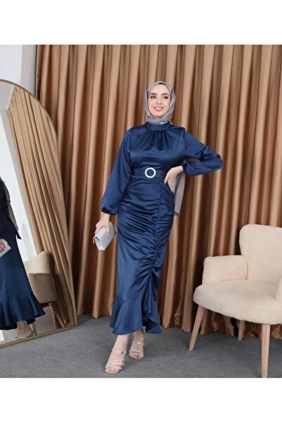 modadeywearst Rochie de seară din satin - Design cu împingere în formă de pește