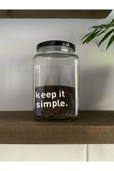 Atölye Merdiven Erzak Coffee Colored 1000 Cc Coffee Label - Glass Decorative, Sugar Jar