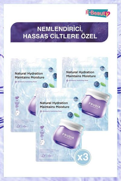 FRUDIA 3 Blueberry Face Mask - Moisturizing