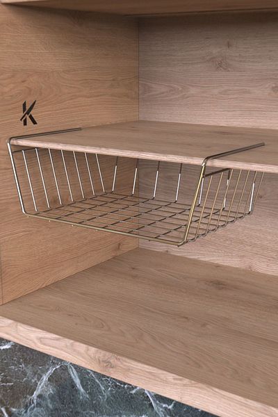 KARTEYA Εσωτερική ντουλάπα Kangaroo Shelf Steel Basket Hanger Rack Organizer Καλάθι κάτω από το ράφι 1ης ποιότητας