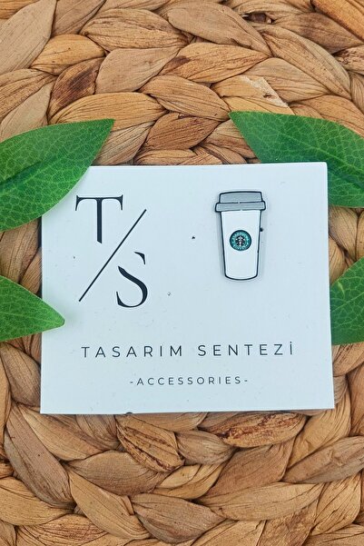 Tasarım Sentezi Rozet Metal Broş Yaka Okul Çantası Kıyafet Şapka Takı Aksesuar Kahve Starbucks Coffee Beyaz Nescafe